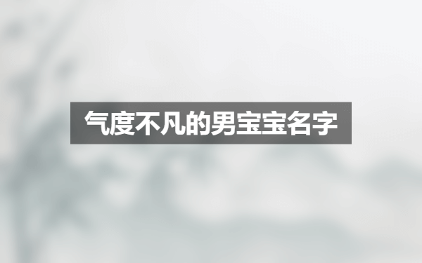 100个气度不凡的男宝宝名字